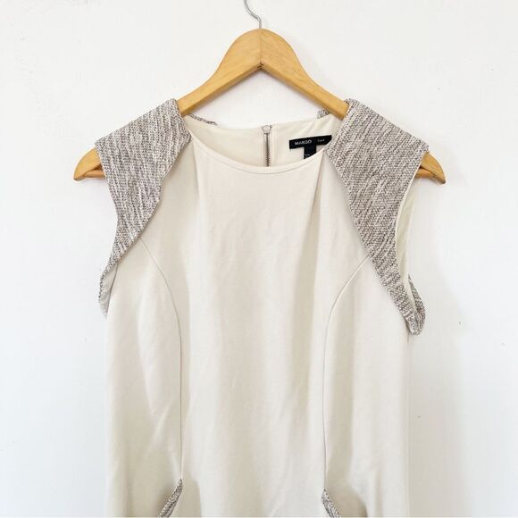 Mango Suit Cream Tweed Shift Dress - Picture 7 of 15